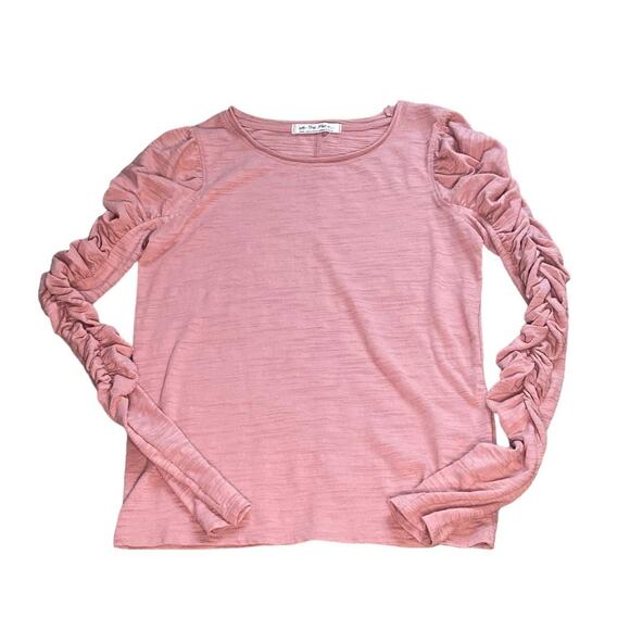 Free People Natasha Pink Ruched Long Sleeve Top We The Free Small - Picture 2 of 5